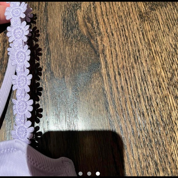 target light purple flower strap bikini top - Picture 3 of 3